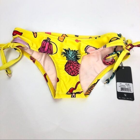NWT Wildfox Swim Emoji Bikini Bottom CUTE Cherry LP Pineapple Perfume Heart - Picture 1 of 5